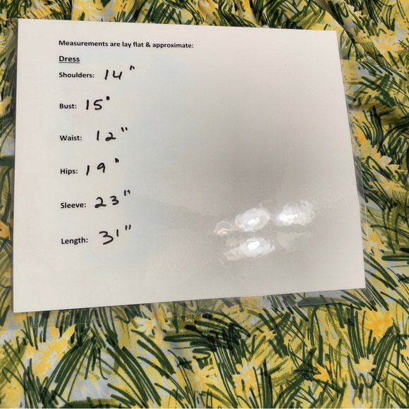 Sunday Best Aritzia Veronica Dress, Yellow, Green Leaf Print size XXS - Picture 15 of 16